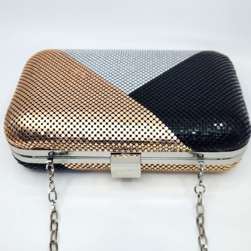 Whiting and Davis Metallic Mesh Hardcase Purse